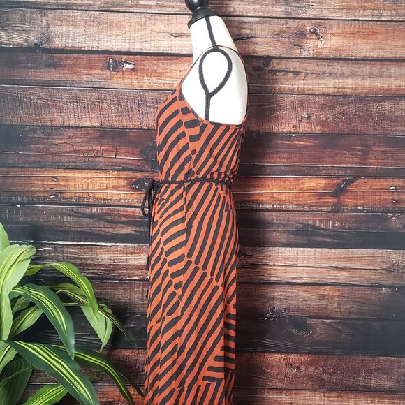 Ann Taylor LOFT Small Petite SP Rope Belted Maxi Dress Racerback Bohemian - Picture 6 of 8